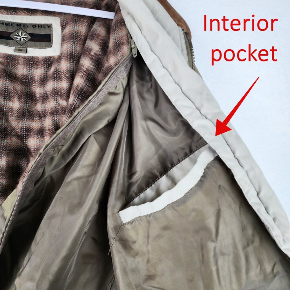 Members Only Mens 5X Green Field Coat Leather Collar Removable Quilted Liner - Picture 9 of 16